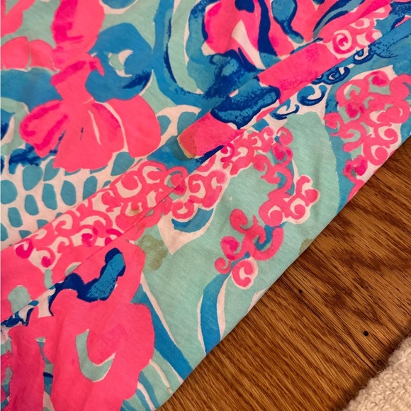 Lilly Pulitzer Melle Trapeze Dress XS Coral Reef I'm So Jelly with stains - Picture 12 of 13